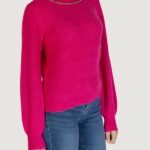 Maglione Only Onlgaida Life Ls Emb O-Neck Cc Knt Fuxia - Foto 3