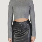 Maglione Only Onlgaida Life Ls Crop Emb O-Neck Cc Knt Grigio - Foto 1