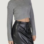 Maglione Only Onlgaida Life Ls Crop Emb O-Neck Cc Knt Grigio - Foto 3