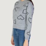 Maglione Only ONLHAPPIE LS HEART Grigio - Foto 2