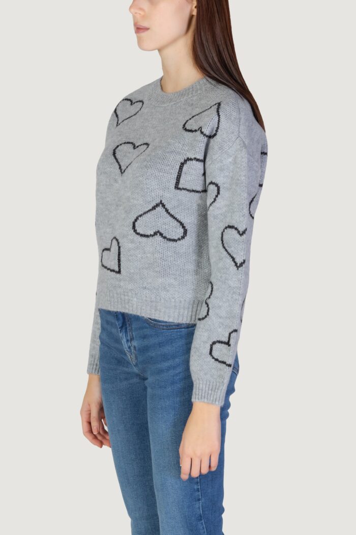 Maglione Only ONLHAPPIE LS HEART Grigio – 15335027