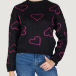 Maglione Only ONLHAPPIE LS HEART Nero - Foto 1