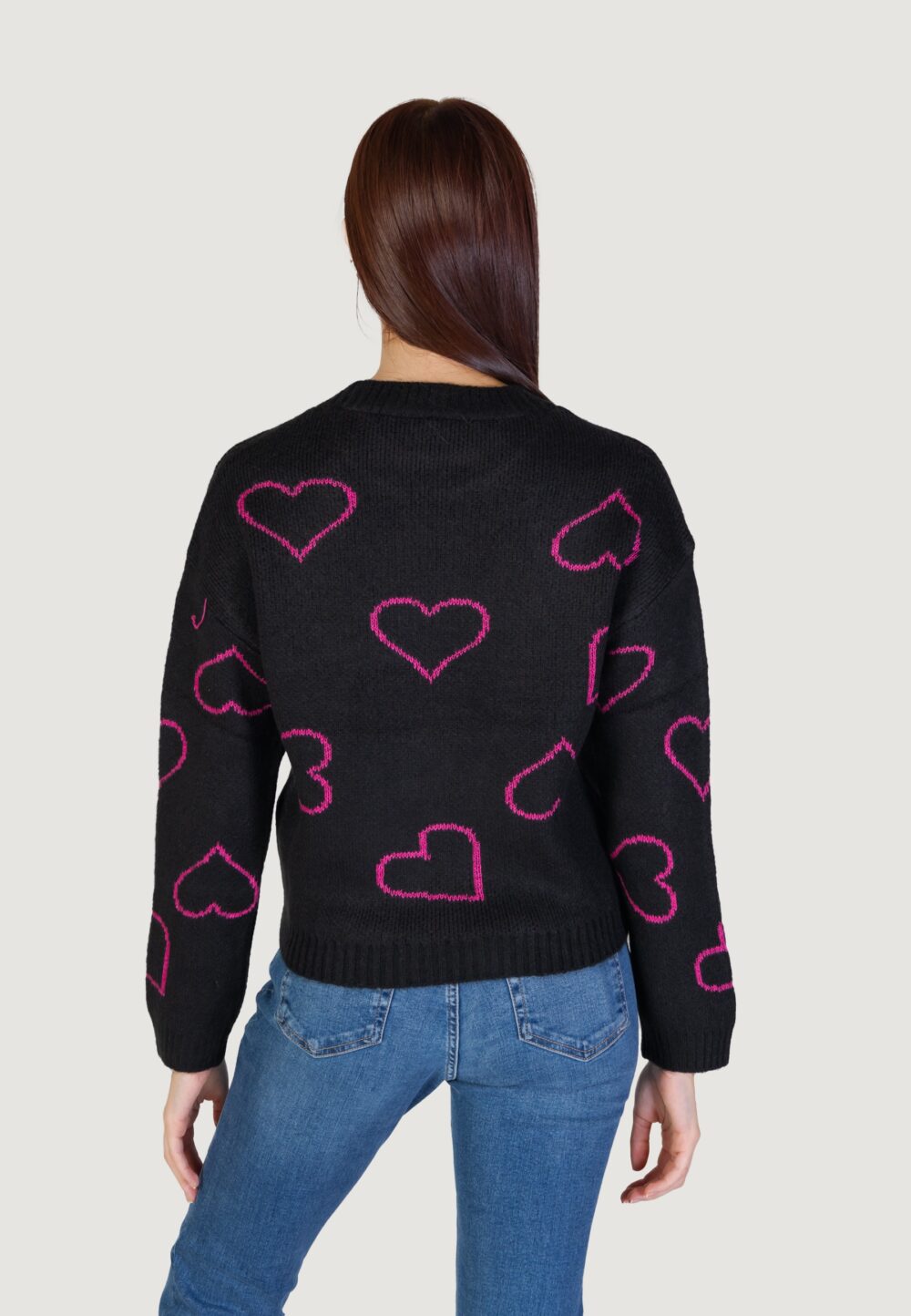 Maglione Only ONLHAPPIE LS HEART Nero - Foto 4