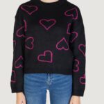 Maglione Only ONLHAPPIE LS HEART Nero - Foto 5