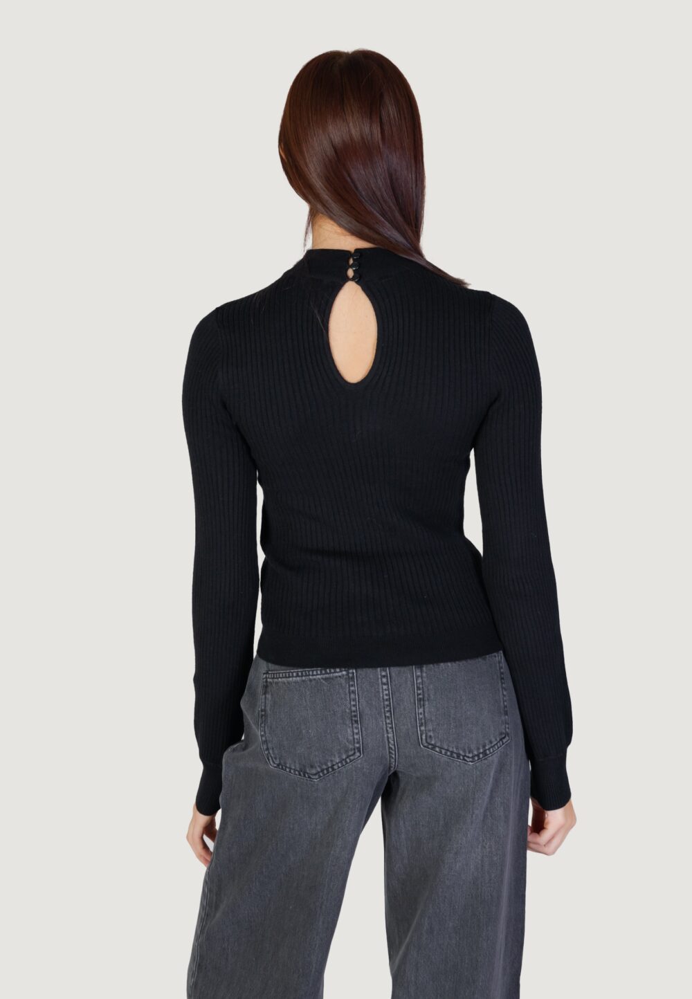 Maglione Only ONLIBI LS RIB HIGH NECK Nero - Foto 4