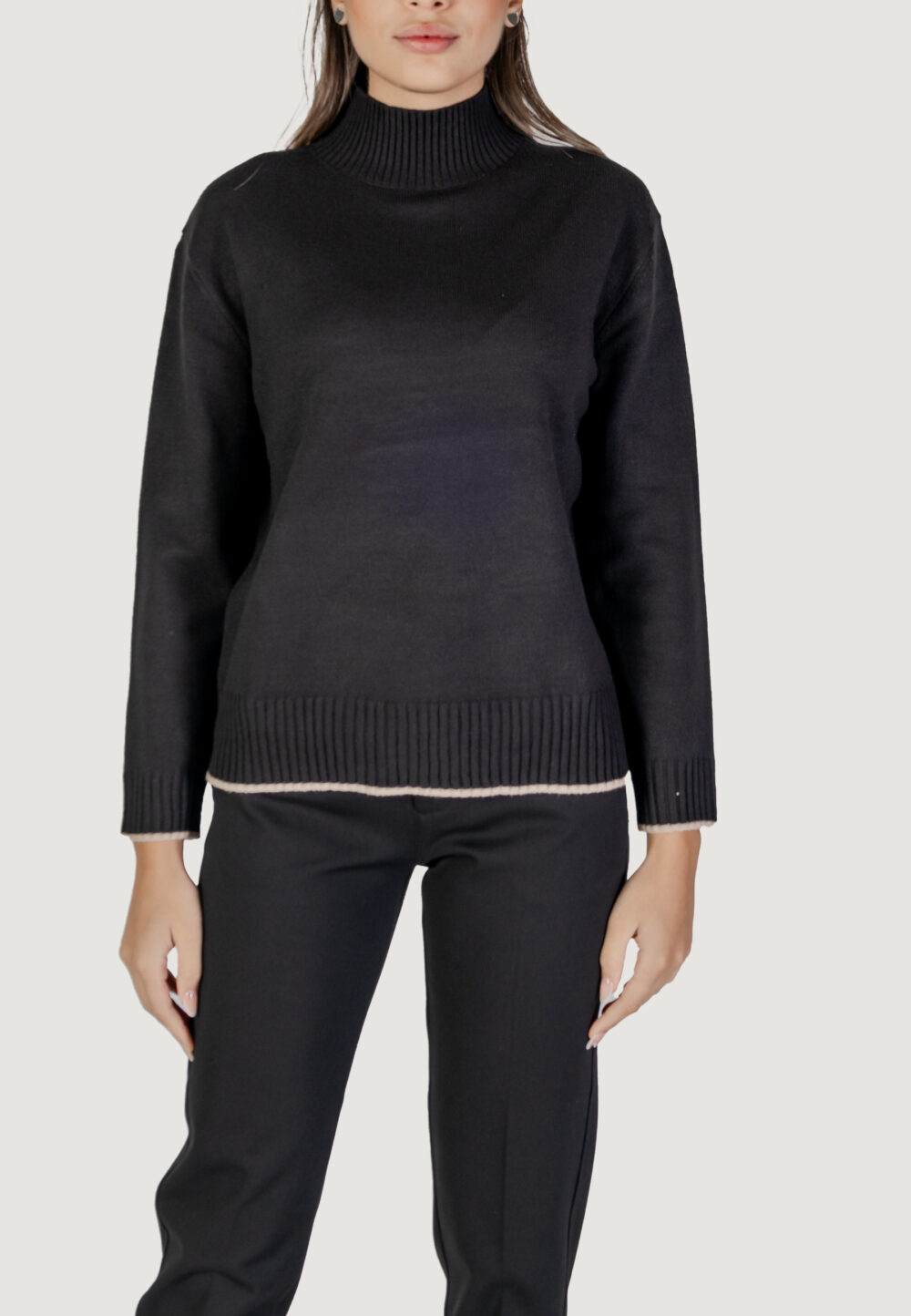 Maglione Street One EOS_cosy sweater with tipping Nero - Foto 1