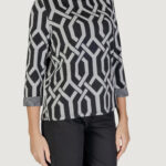 Maglione Street One EOS_scarf collar jacquard shir Nero - Foto 3