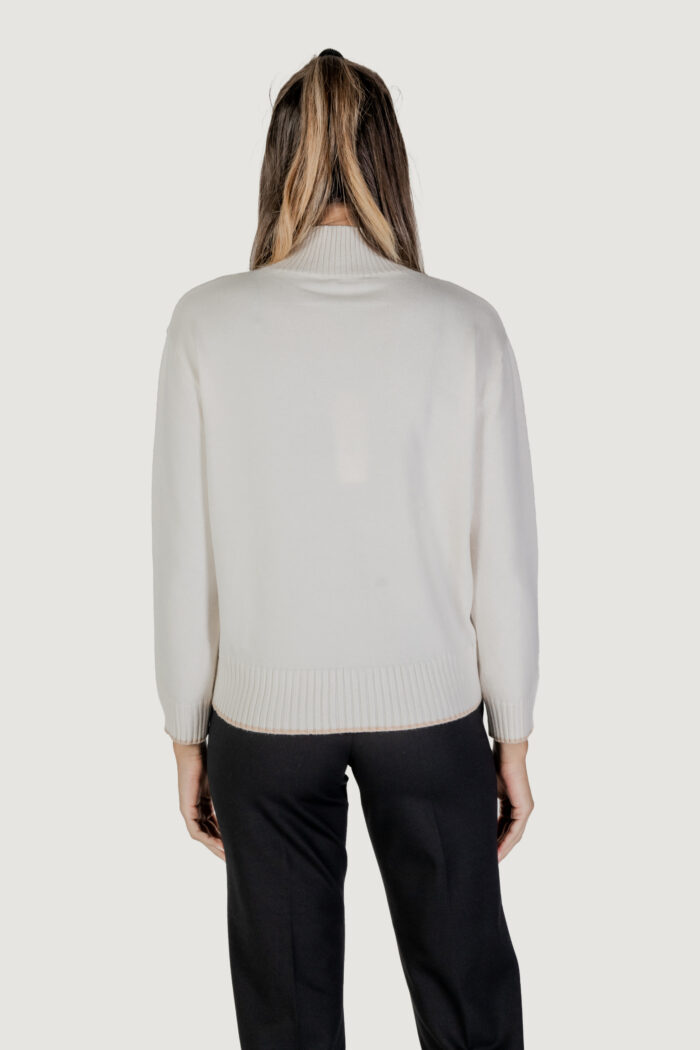 Maglione Street One EOS_cosy sweater with tipping Panna