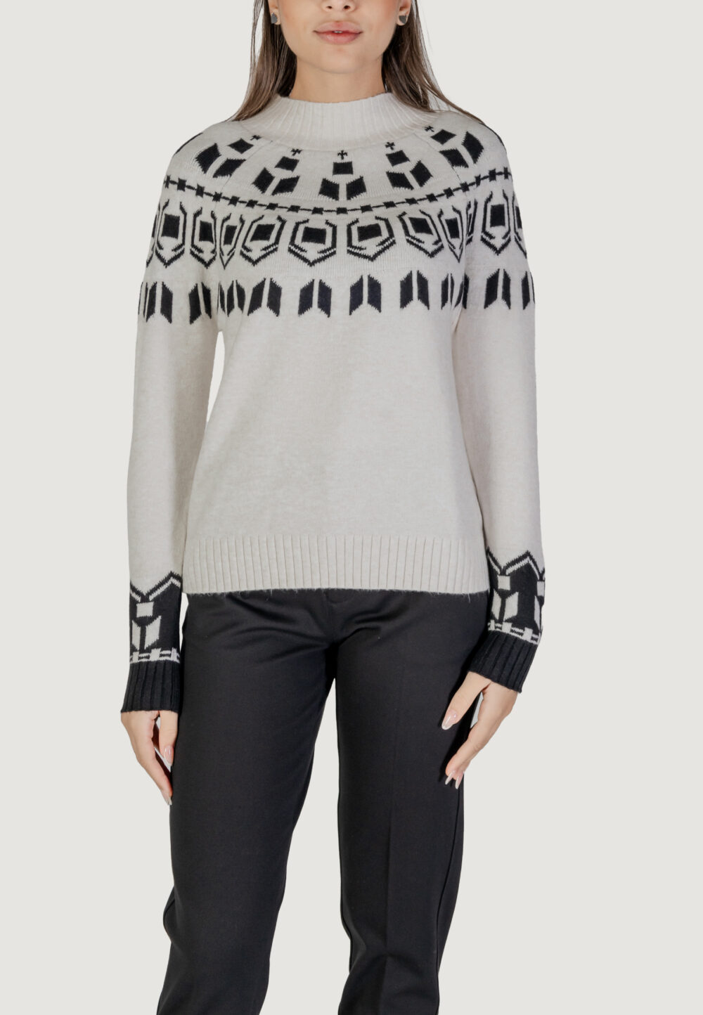 Maglione Street One EOS_placed jacquard sweater Panna - Foto 5