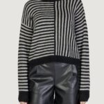 Maglione Vero Moda VMURANUS LS ONECK CROPPED PULLOVER GA Black-White - Foto 1