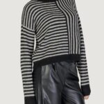 Maglione Vero Moda VMURANUS LS ONECK CROPPED PULLOVER GA Black-White - Foto 3