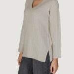 Maglione Vila Clothes VIMIRAZ L/S REV V-NECK KNIT PULLOVER/BF Beige chiaro - Foto 2