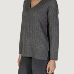 Maglione Vila Clothes VIMIRAZ L/S REV V-NECK KNIT PULLOVER/BF Grigio - Foto 3