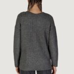 Maglione Vila Clothes VIMIRAZ L/S REV V-NECK KNIT PULLOVER/BF Grigio - Foto 4