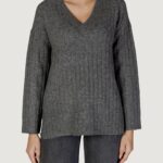 Maglione Vila Clothes VIMIRAZ L/S REV V-NECK KNIT PULLOVER/BF Grigio - Foto 5