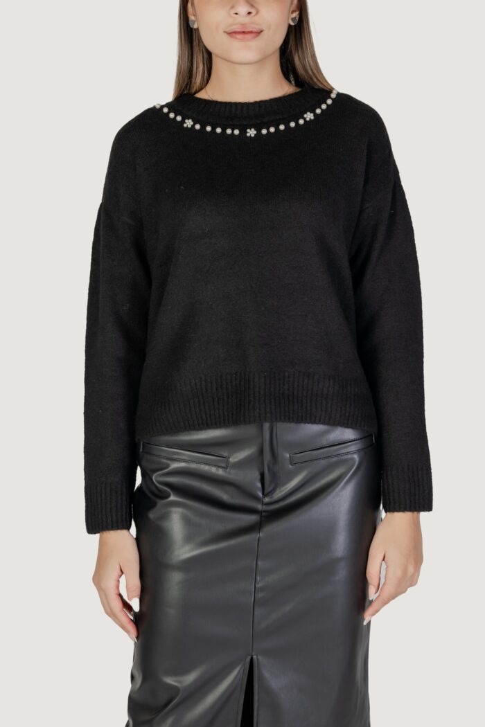 Maglione Vila Clothes VILOUISIANA O-NECK KNIT TOP/KA Nero