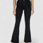 Pantaloni bootcut Only ONLCHERYL HW RETRO FLARED RED DNM BJ Nero - Foto 1