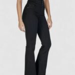 Pantaloni bootcut Only ONLCHERYL HW RETRO FLARED RED DNM BJ Nero - Foto 3