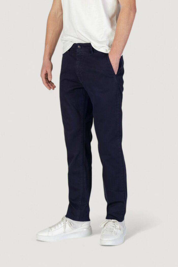 Pantaloni slim Boss Chino-Slim-1 10258480 01 Blue scuro