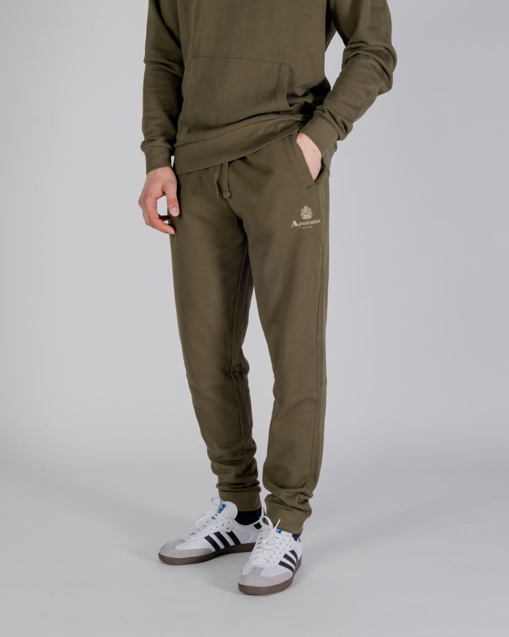 Pantaloni sportivi Aquascutum ACTIVE SMALL LOGO TRACK PANTS Verde Oliva - Foto 1