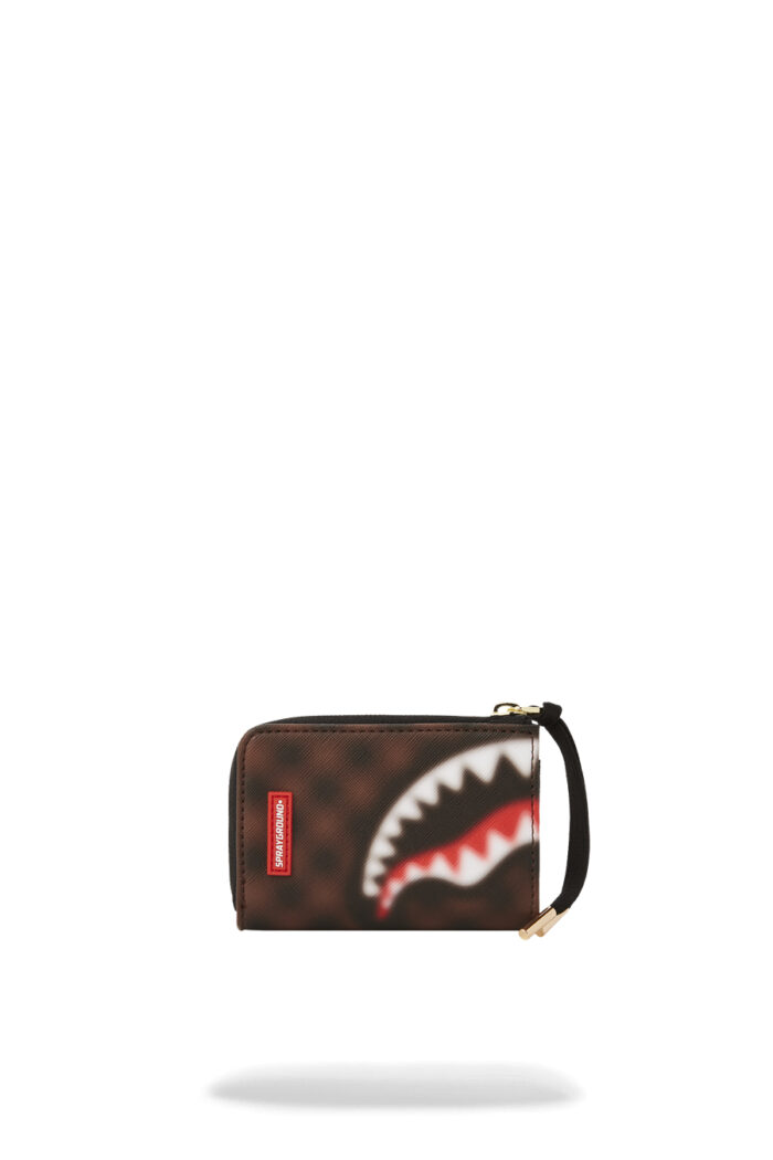 Portafoglio con portamonete Sprayground SHARKS IN PARIS BLUR WALLET Marrone