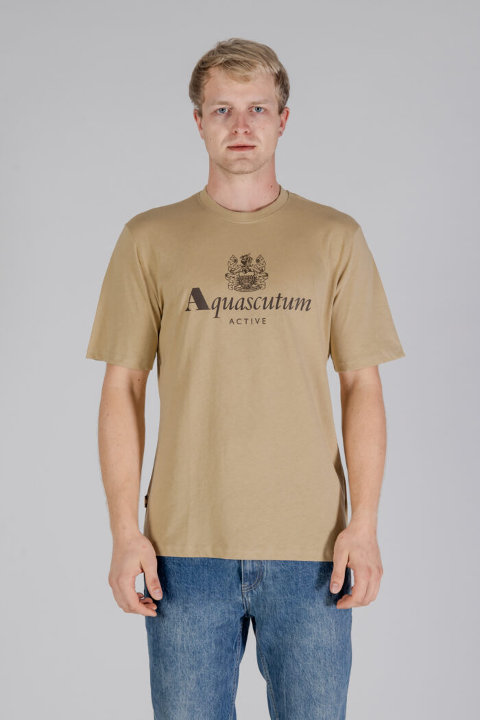 T-shirt Aquascutum ACTIVE BIG LOGO T-SHIRT Beige