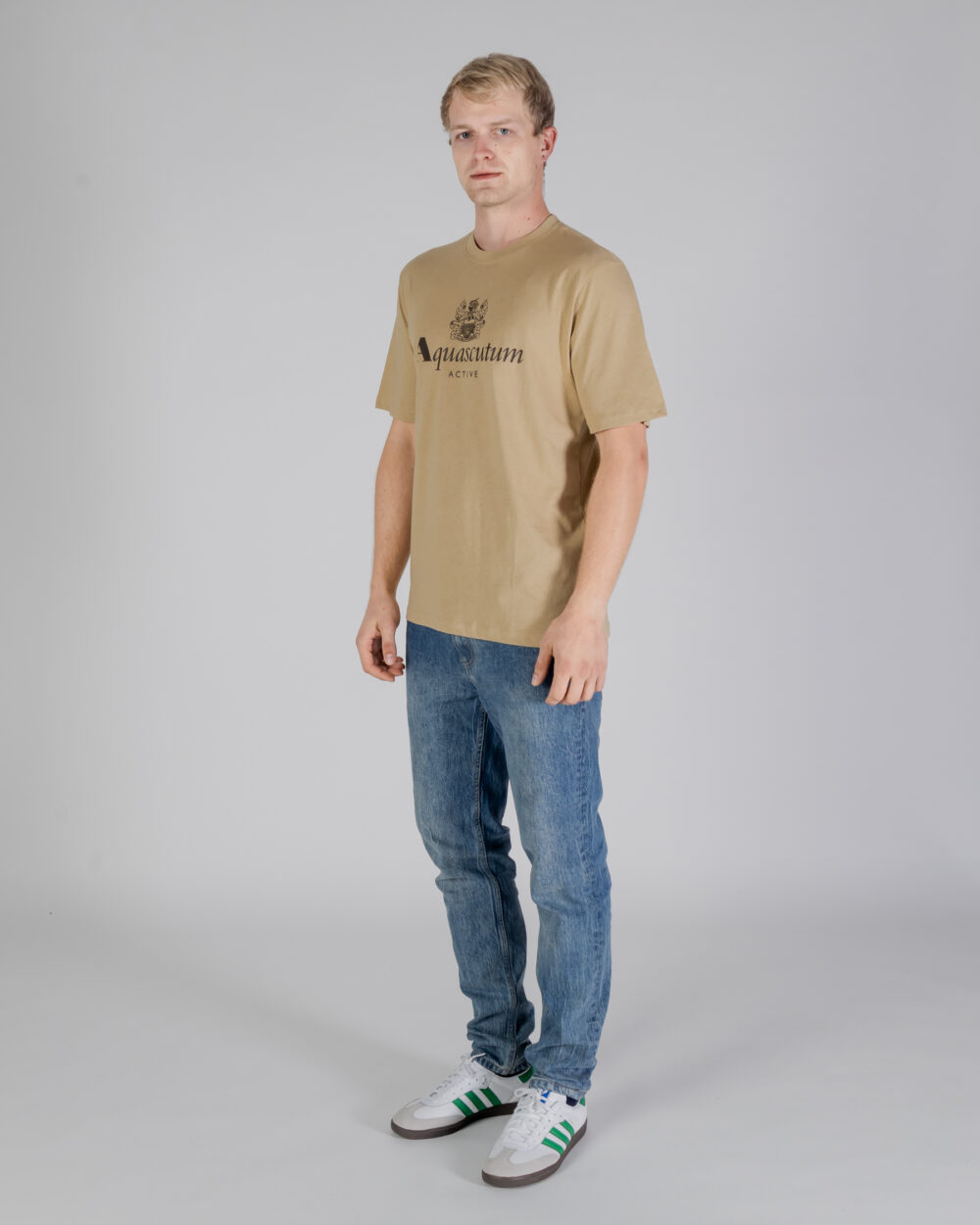 T-shirt Aquascutum ACTIVE BIG LOGO T-SHIRT Beige - Foto 2