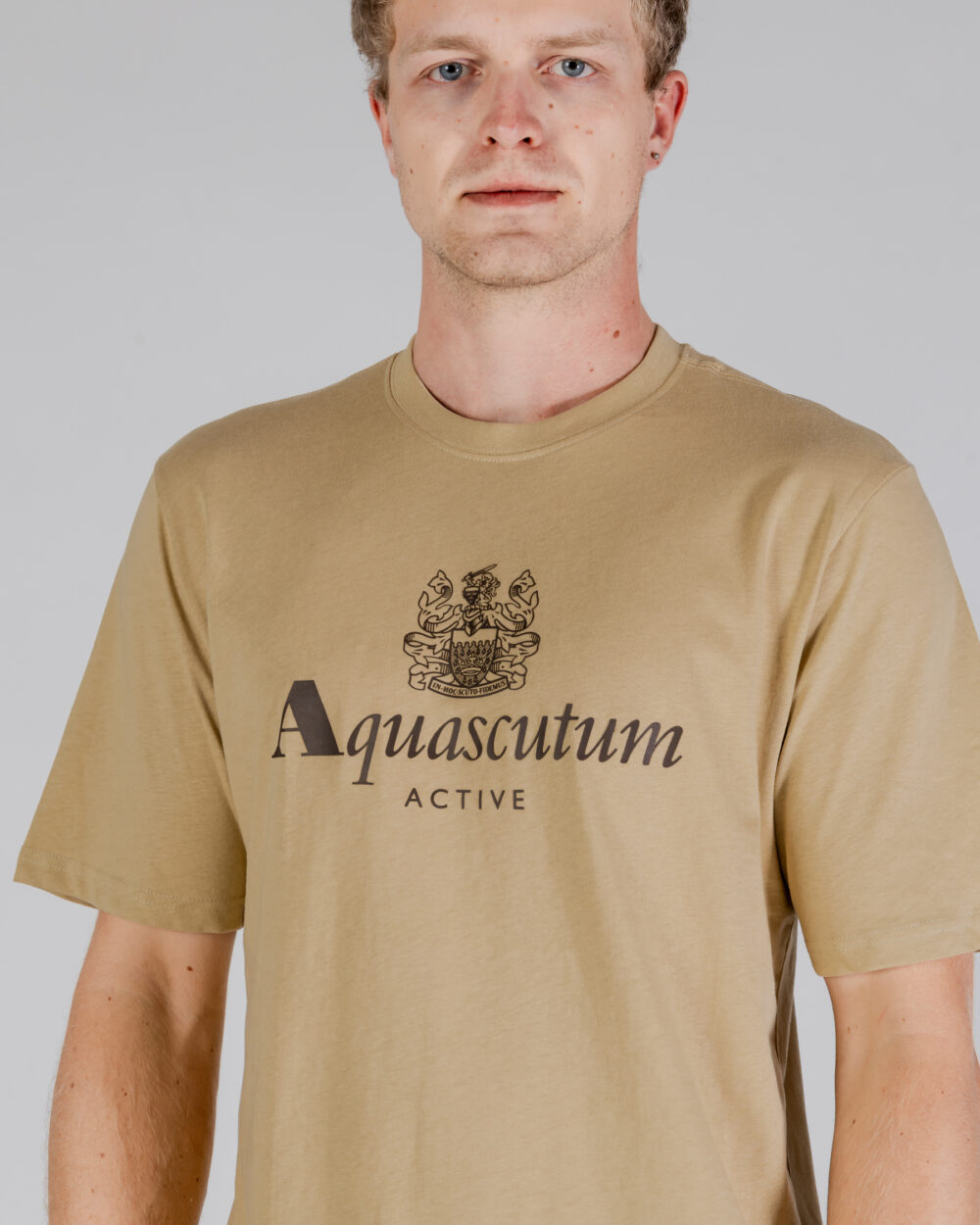 T-shirt Aquascutum ACTIVE BIG LOGO T-SHIRT Beige - Foto 4