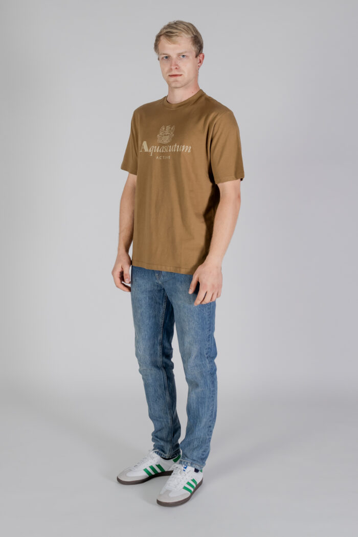 T-shirt Aquascutum ACTIVE BIG LOGO T-SHIRT Beige scuro