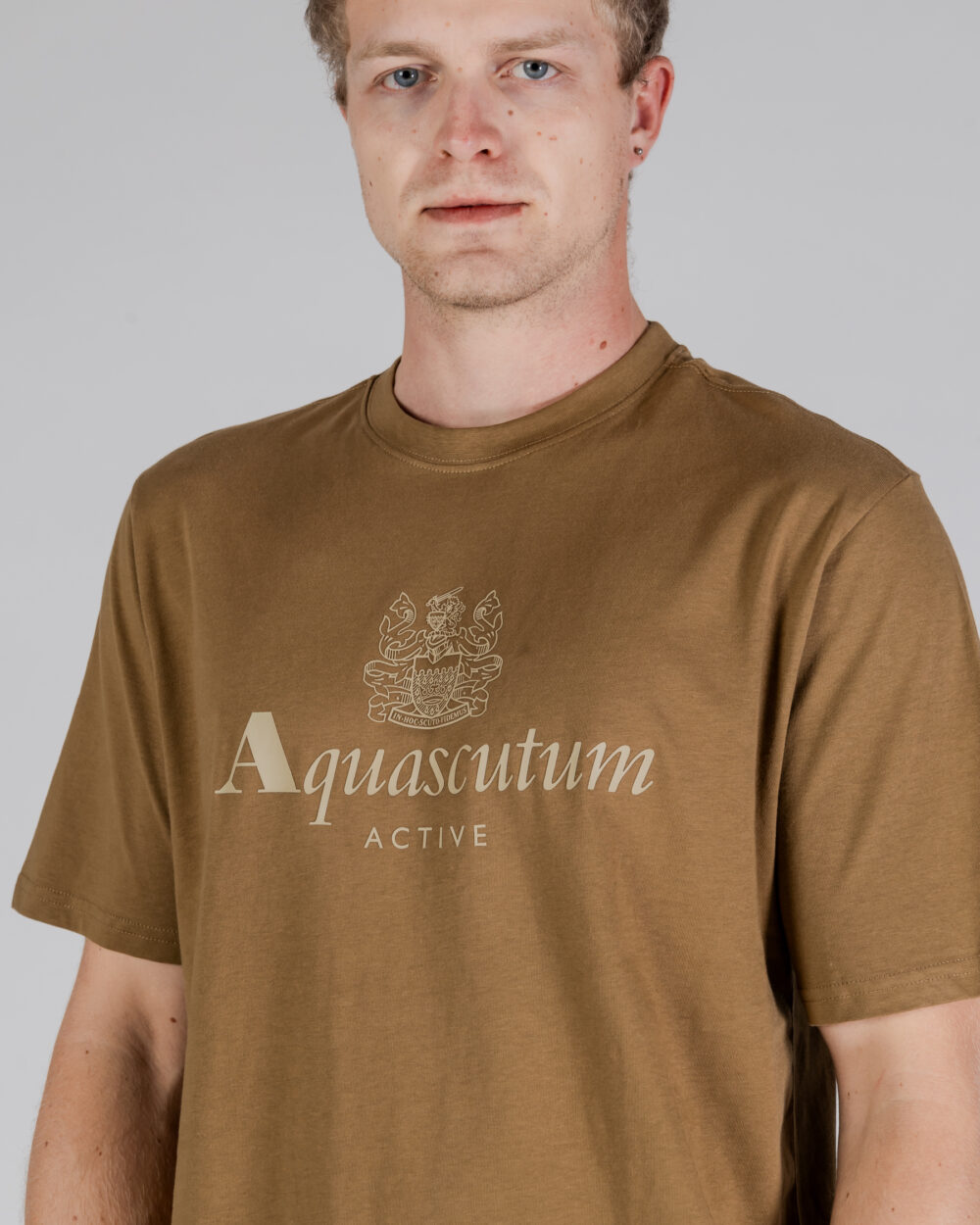 T-shirt Aquascutum ACTIVE BIG LOGO T-SHIRT Beige scuro - Foto 4