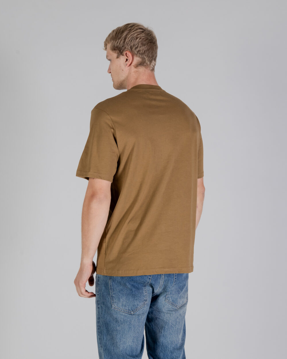 T-shirt Aquascutum ACTIVE CLUB CHECK PATCH T-SHIRT Beige scuro - Foto 3