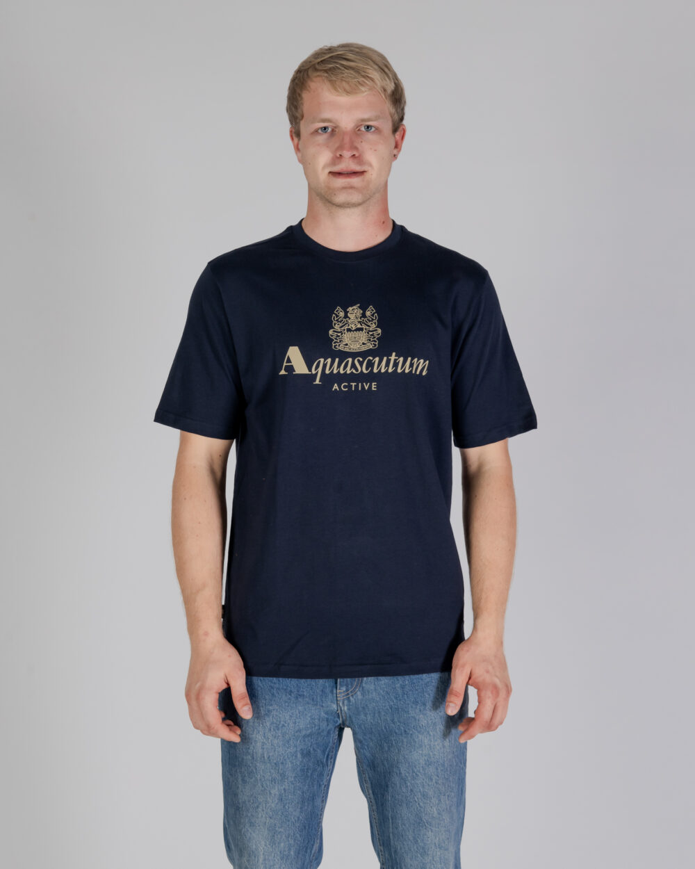 T-shirt Aquascutum ACTIVE BIG LOGO T-SHIRT Blu - Foto 1