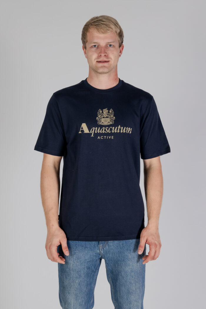 T-shirt Aquascutum ACTIVE BIG LOGO T-SHIRT Blu