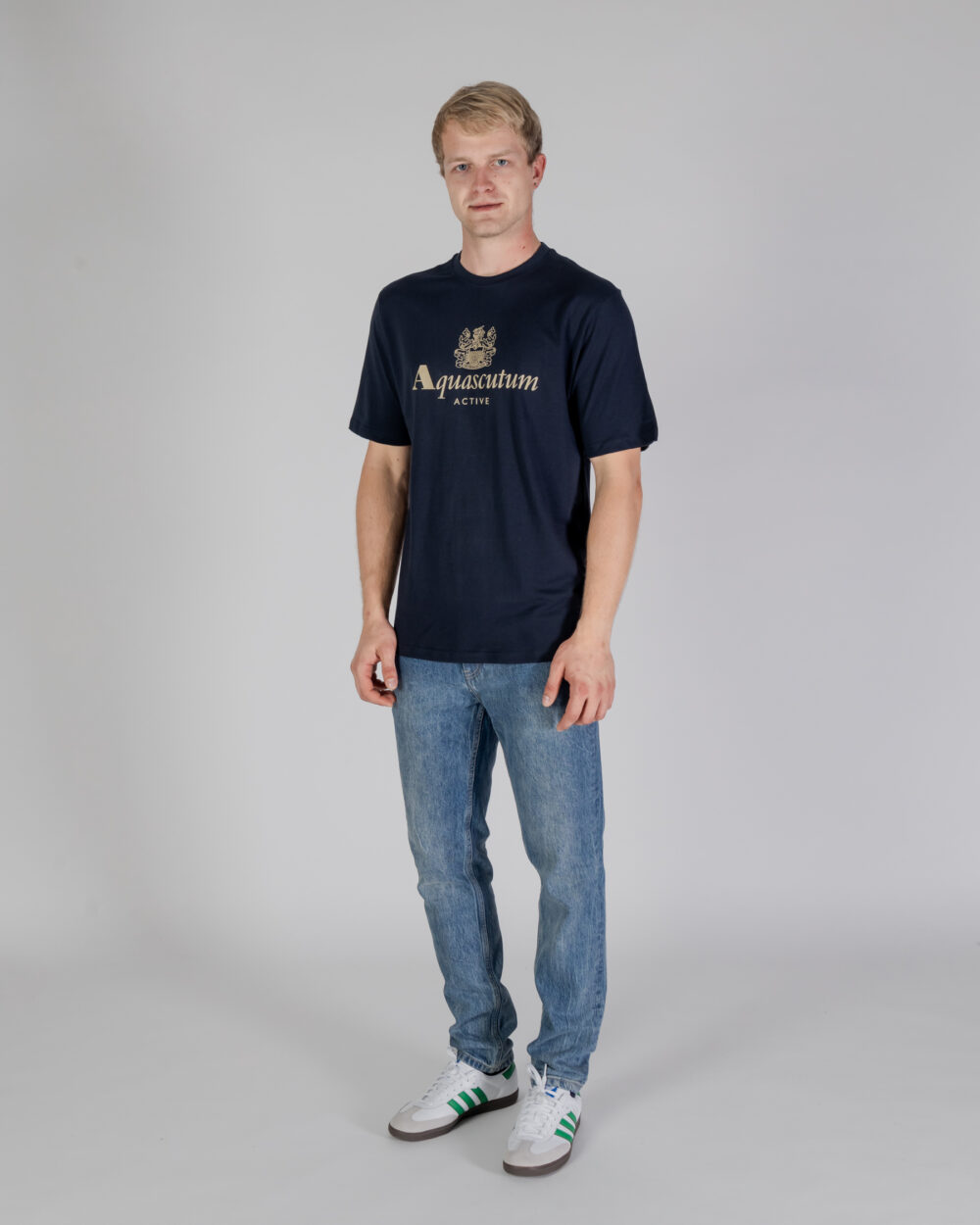 T-shirt Aquascutum ACTIVE BIG LOGO T-SHIRT Blu - Foto 2