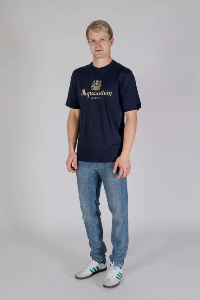 T-shirt Aquascutum ACTIVE BIG LOGO T-SHIRT Blu