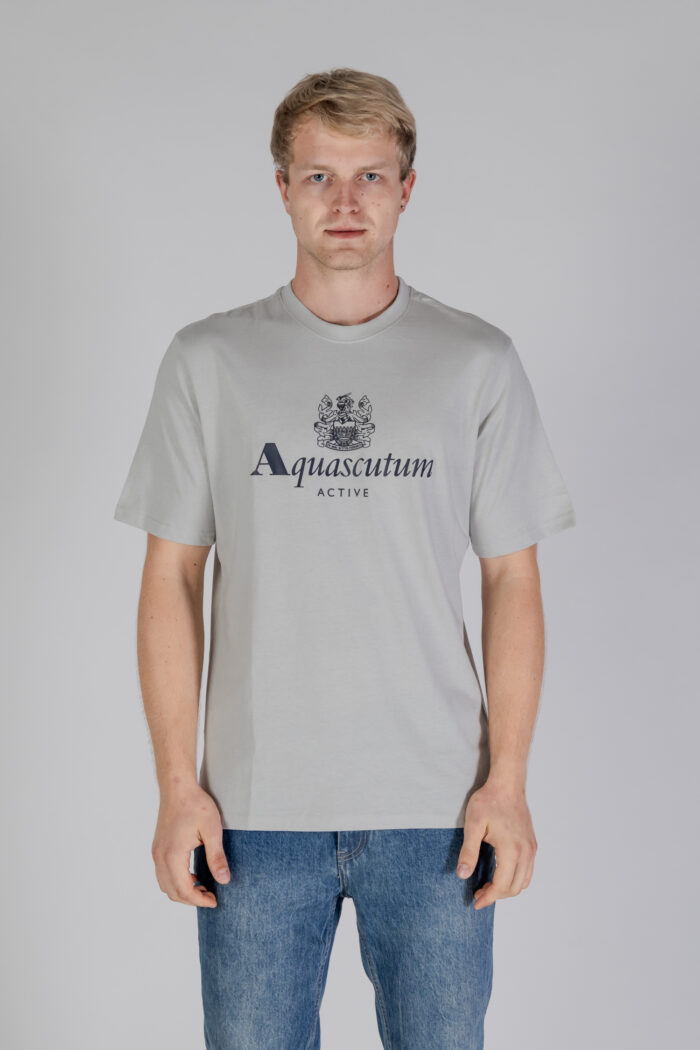 T-shirt Aquascutum ACTIVE BIG LOGO T-SHIRT Grigio