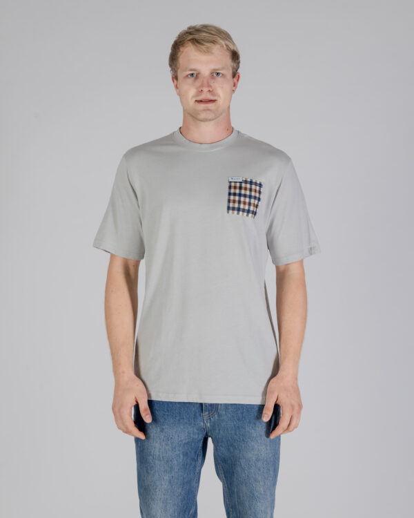 T-shirt Aquascutum ACTIVE CLUB CHECK POCKET T-SHIRT Grigio - Foto 1