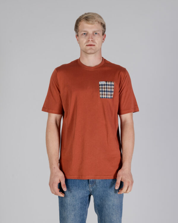 T-shirt Aquascutum ACTIVE CLUB CHECK POCKET T-SHIRT Ruggine - Foto 1