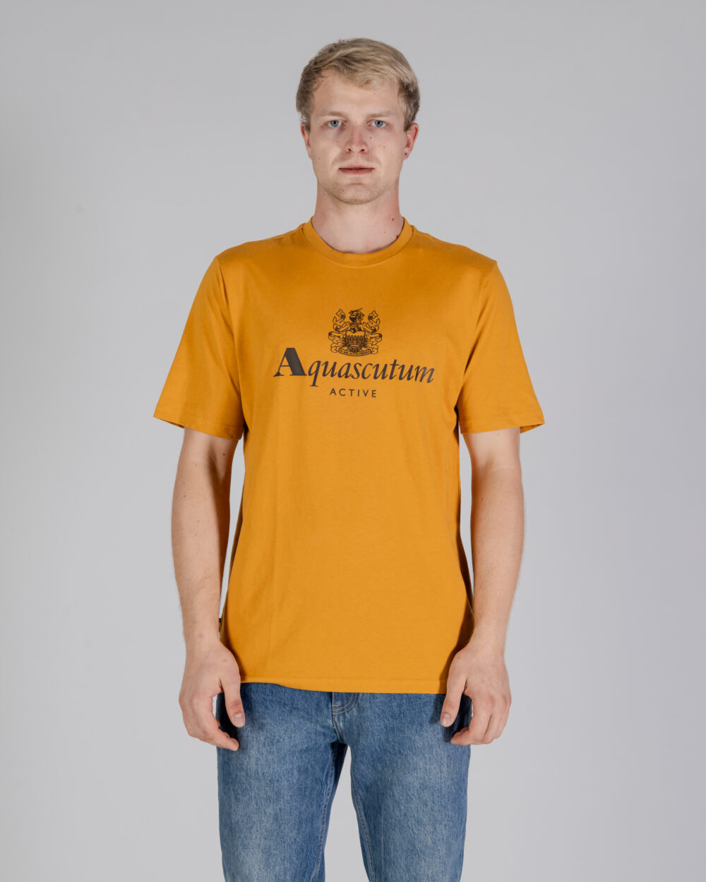 T-shirt Aquascutum ACTIVE BIG LOGO T-SHIRT Senape - Foto 1