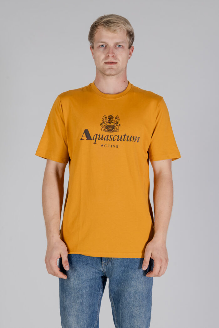 T-shirt Aquascutum ACTIVE BIG LOGO T-SHIRT Senape