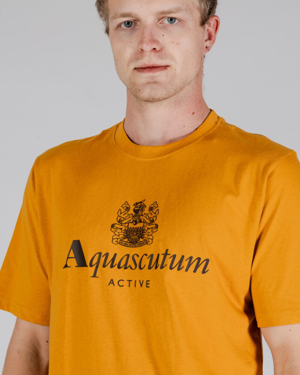 T-shirt Aquascutum ACTIVE BIG LOGO T-SHIRT Senape - Foto 4