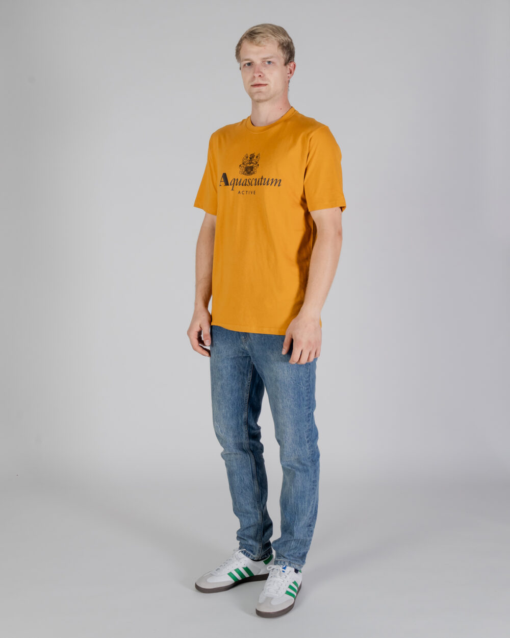 T-shirt Aquascutum ACTIVE BIG LOGO T-SHIRT Senape - Foto 5