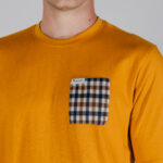 T-shirt Aquascutum ACTIVE CLUB CHECK POCKET T-SHIRT Senape - Foto 4