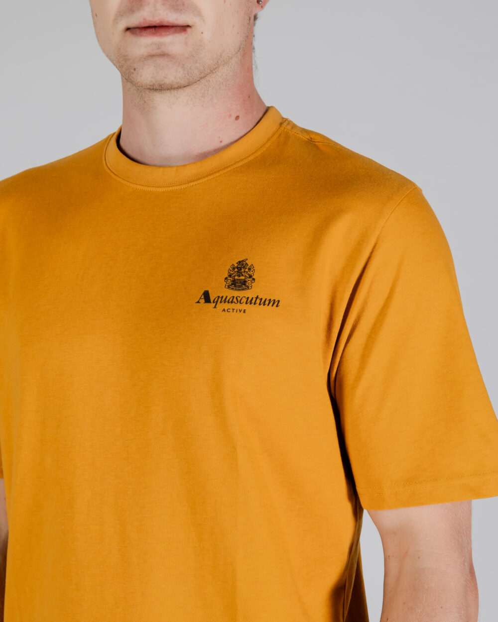 T-shirt Aquascutum ACTIVE SMALL LOGO T-SHIRT Senape - Foto 4