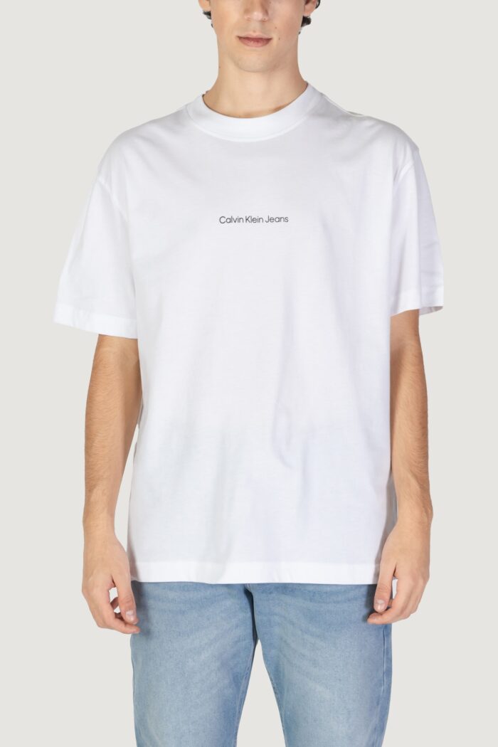 T-shirt Calvin Klein GRID MONOGRAM TEE Bianco