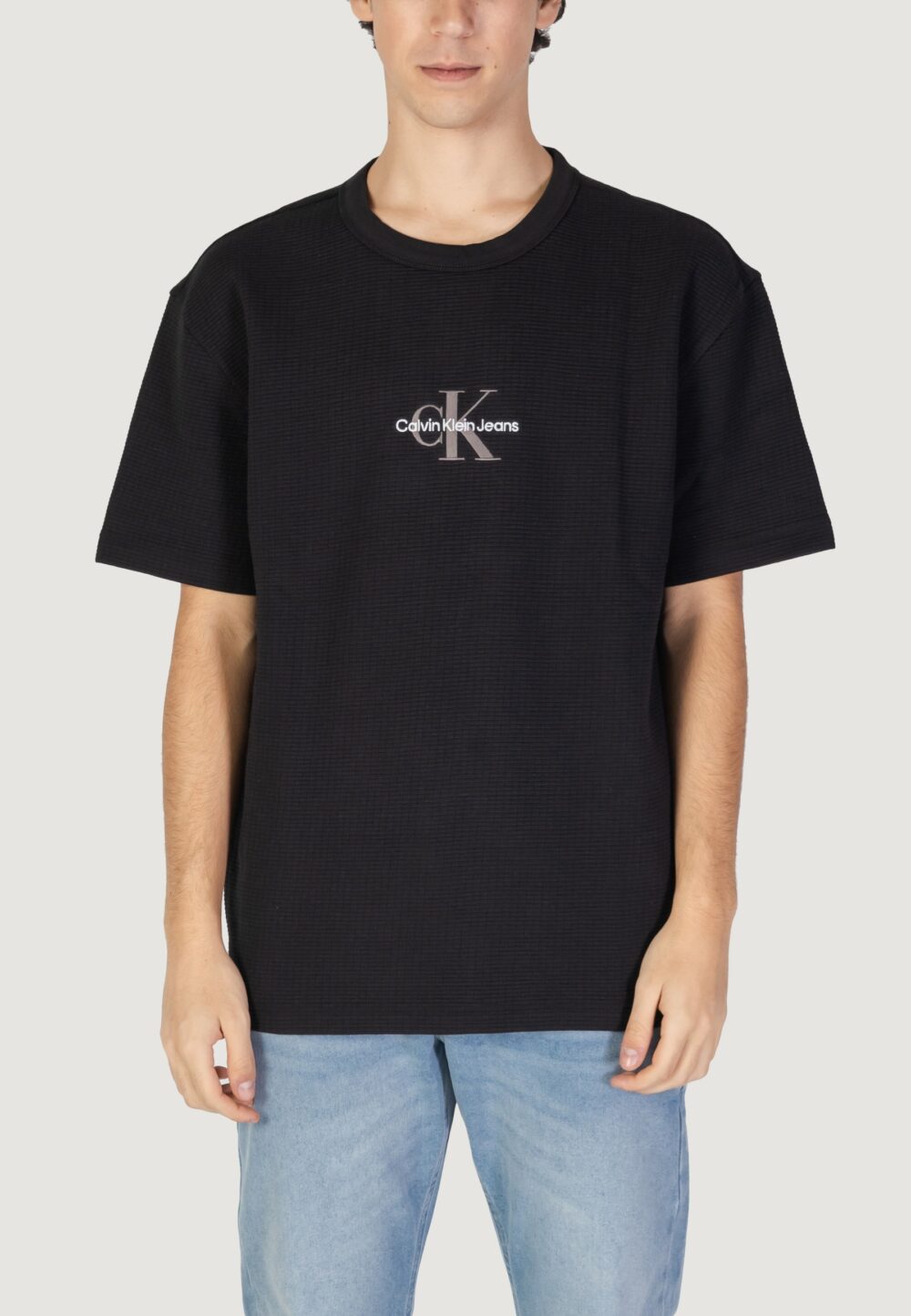 T-shirt Calvin Klein Jeans CITY GRID SS TEE Nero - Foto 2