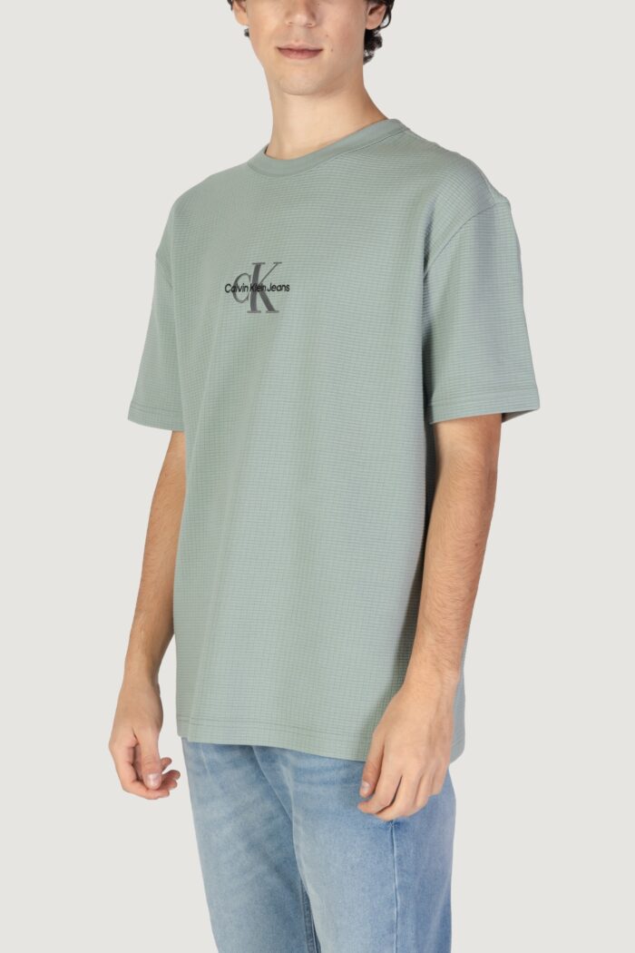 T-shirt Calvin Klein CITY GRID SS TEE VERDE SALVIA