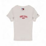 T-shirt Tommy Hilfiger Jeans TJW VARSITY RIB Bianco - Foto 5