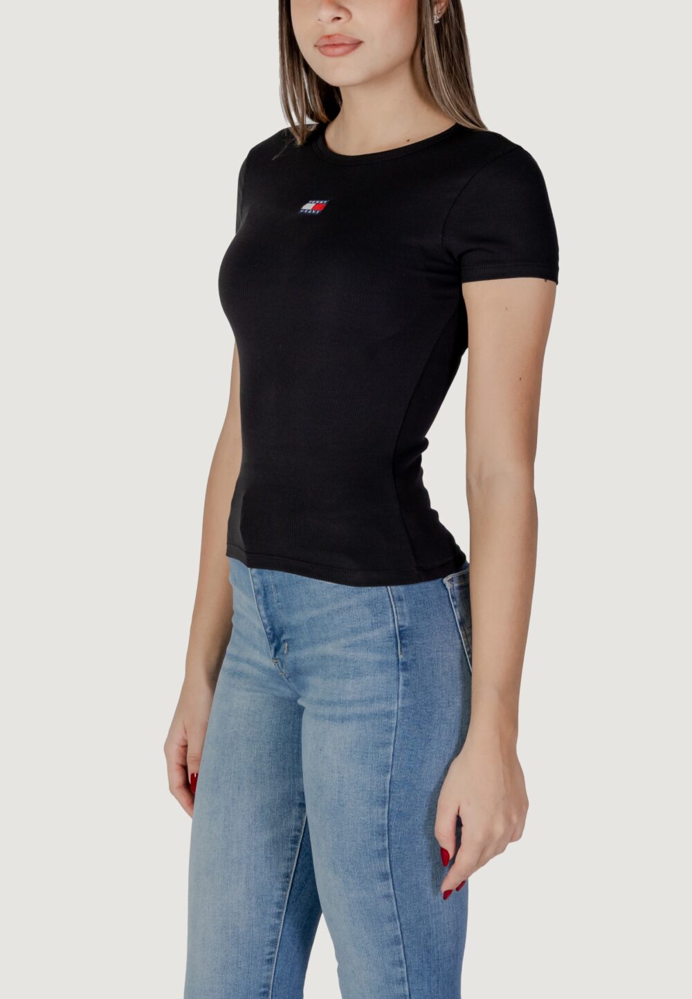 T-shirt Tommy Hilfiger Jeans TJW BADGE RIB Nero - Foto 2