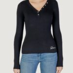 T-shirt manica lunga Guess LS KYLA RIB HENLEY Nero - Foto 1